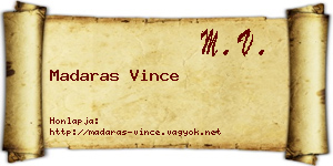 Madaras Vince névjegykártya