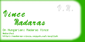 vince madaras business card